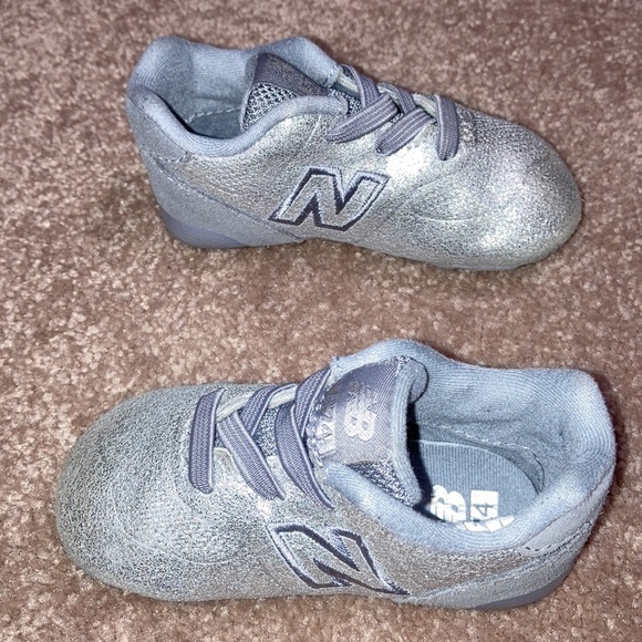 New balance 574 silver crib shoe 3w unisex - Picture 4 of 5